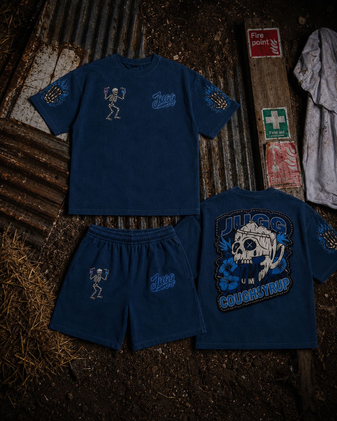 PRE ORDER 25TH MAY COUGHSYRUP SHORTSET - ROYAL BLUE